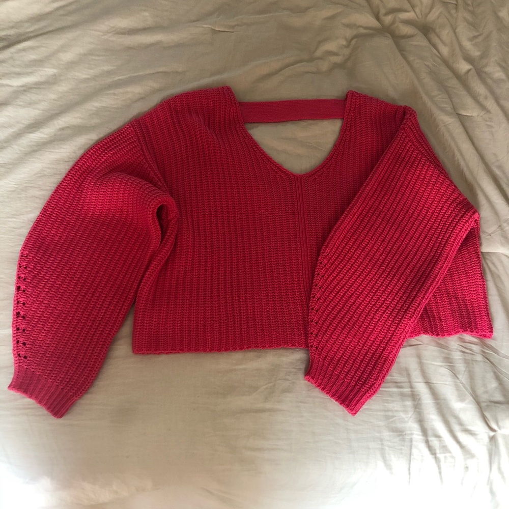 Urban Outfitters pink knitted cropped sweater